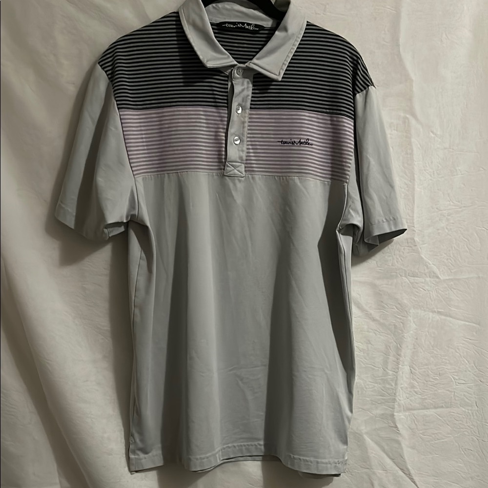 Men's Striped Polo Shirt - Gray by Travis Mathew